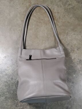 Iswee Gray Pebble Leather Tote Purse Hobo Purses Satchel Shoulder Bag Bucket Bag